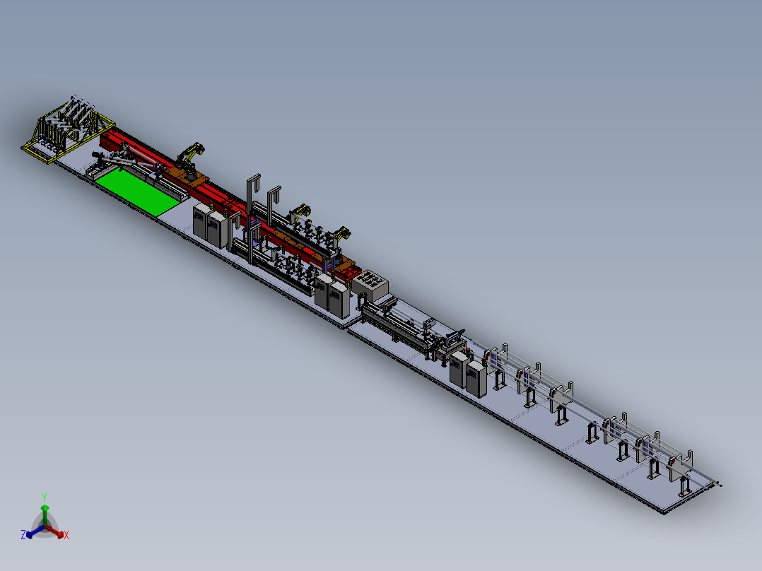 高铁用腕臂智能生产线sw16可编辑正等轴测图