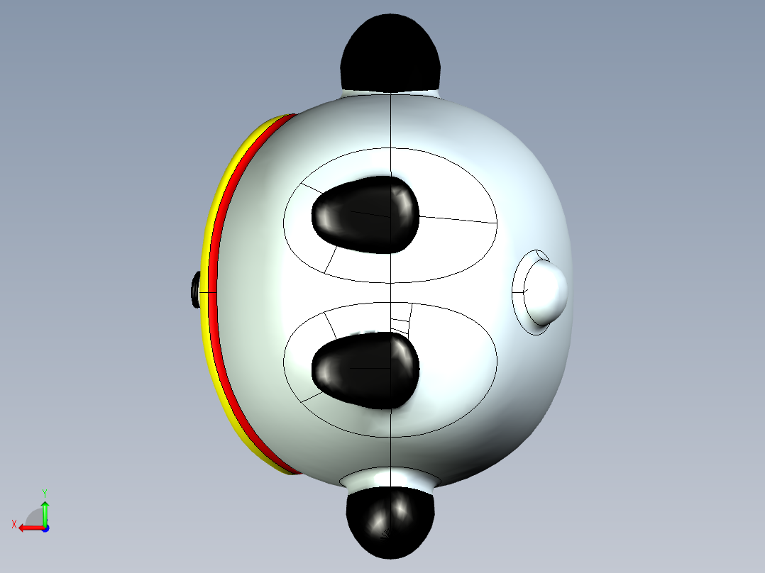 冰墩墩加工后视图