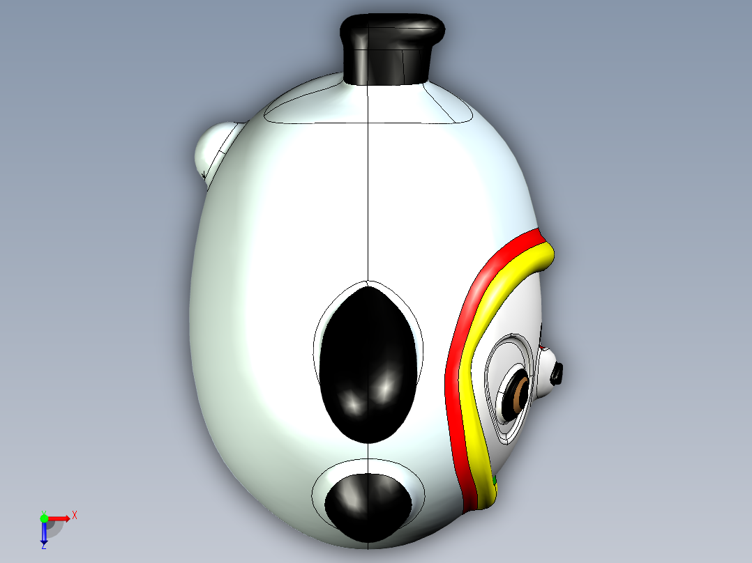 冰墩墩加工俯视图