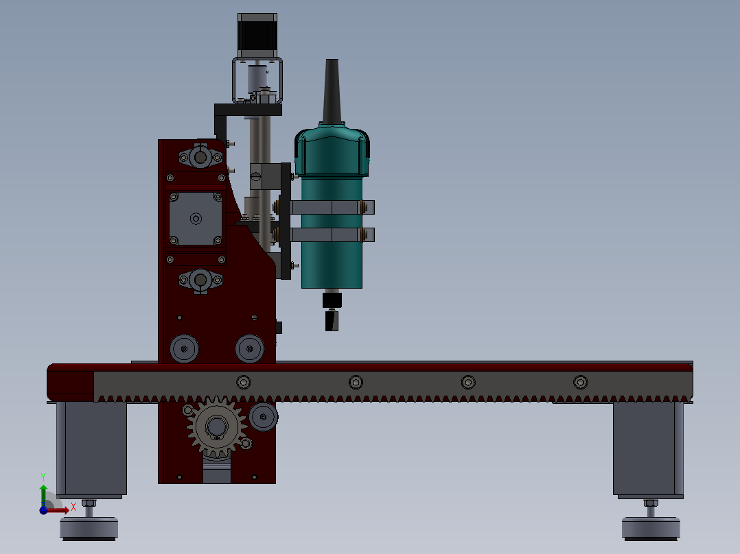 CNC数控镂铣机前视图