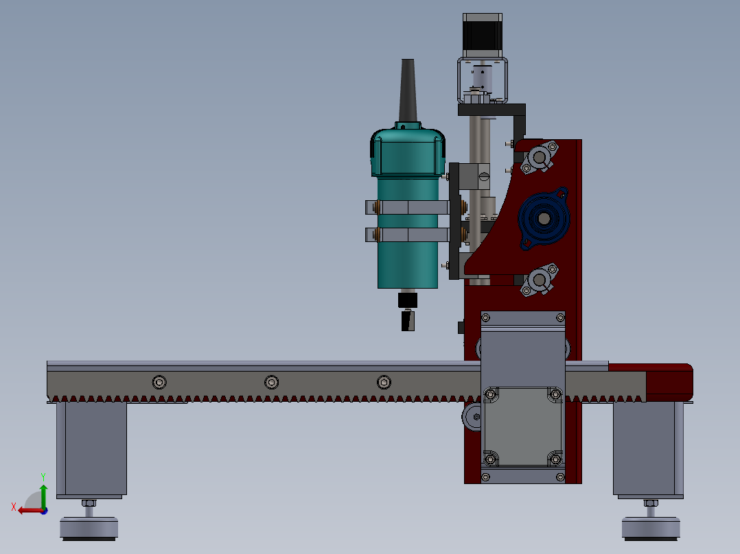 CNC数控镂铣机后视图