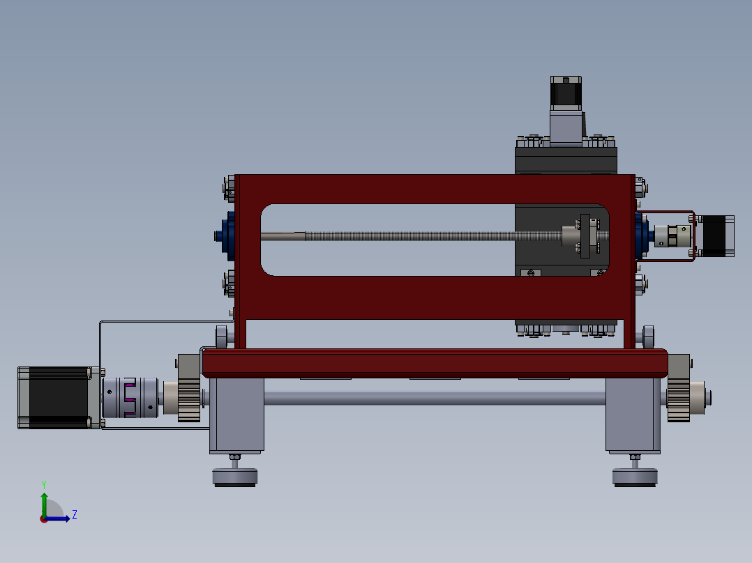CNC数控镂铣机左视图