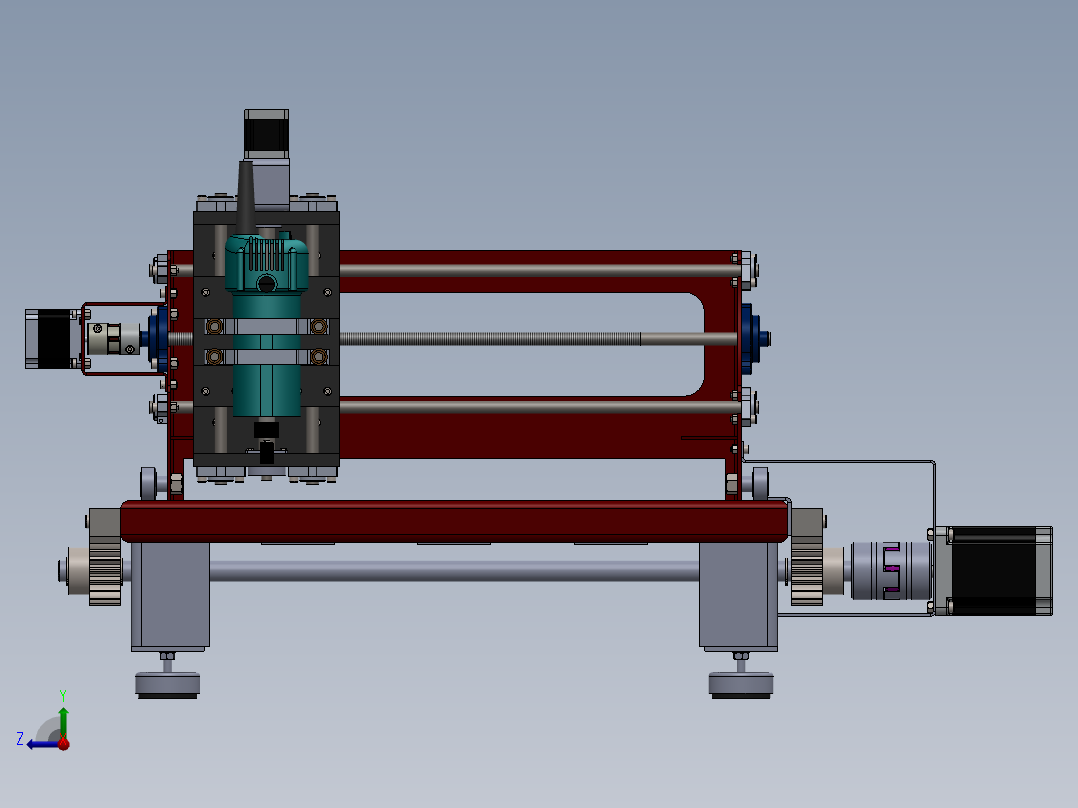 CNC数控镂铣机右视图