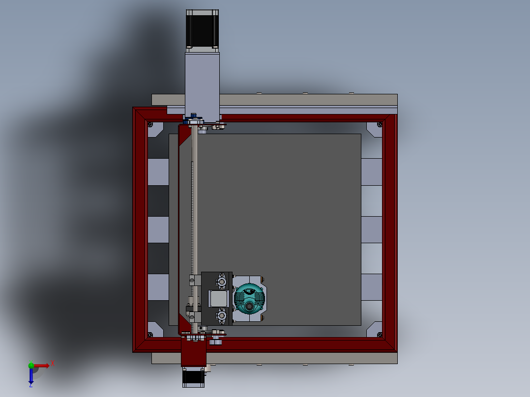CNC数控镂铣机俯视图