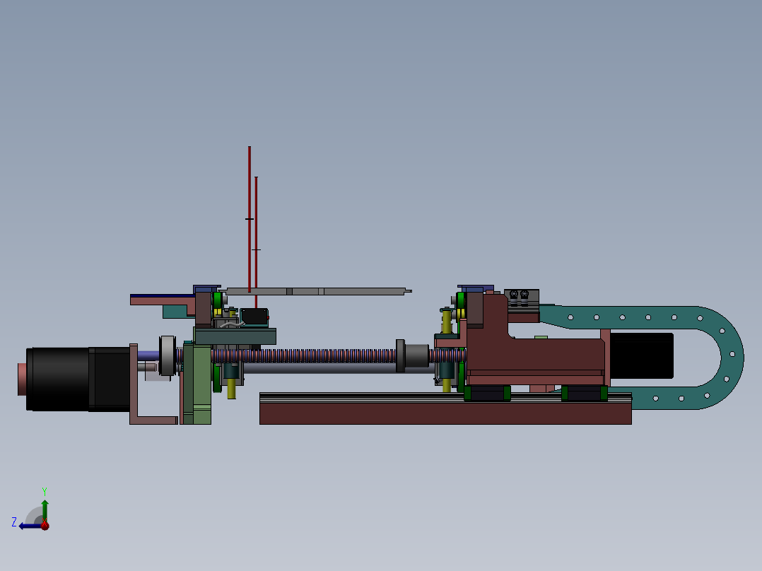 1.09米宽度可调输送机右视图