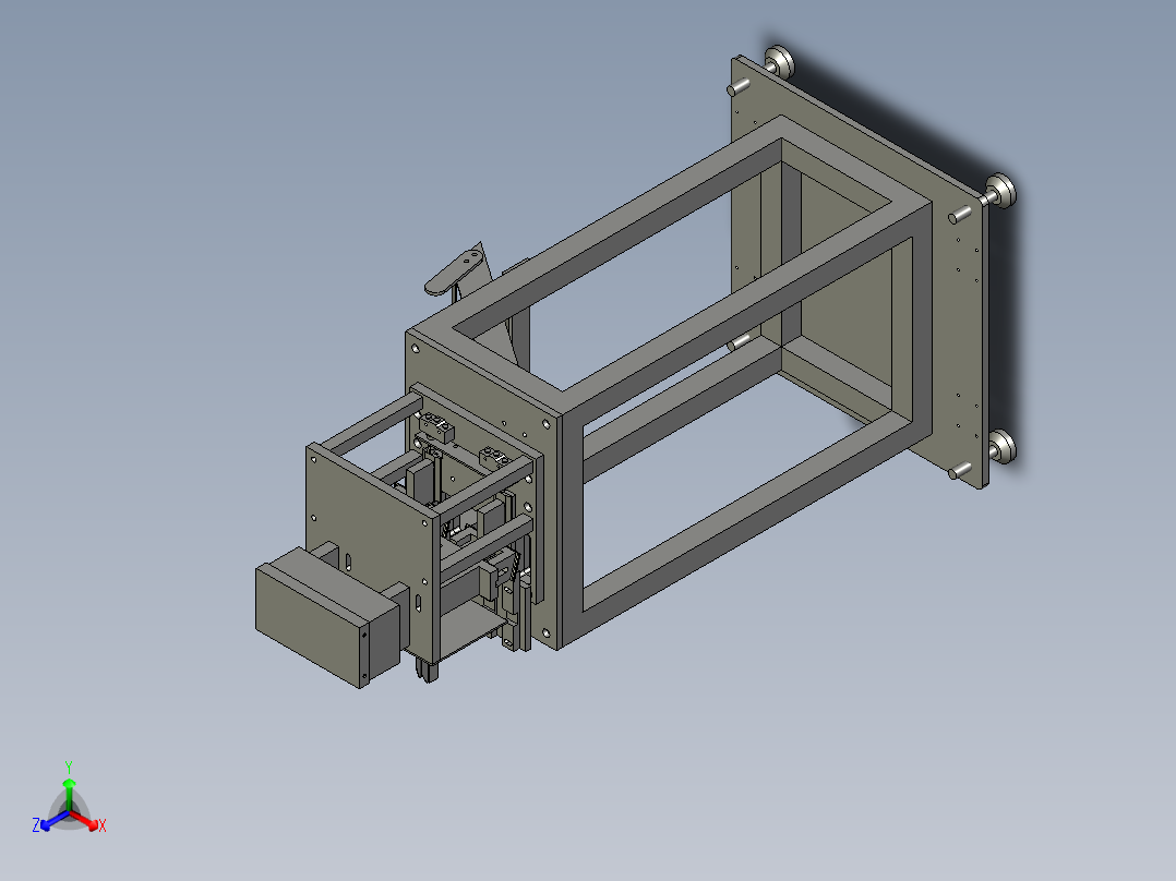 双边自动送料裁断机正等轴测图