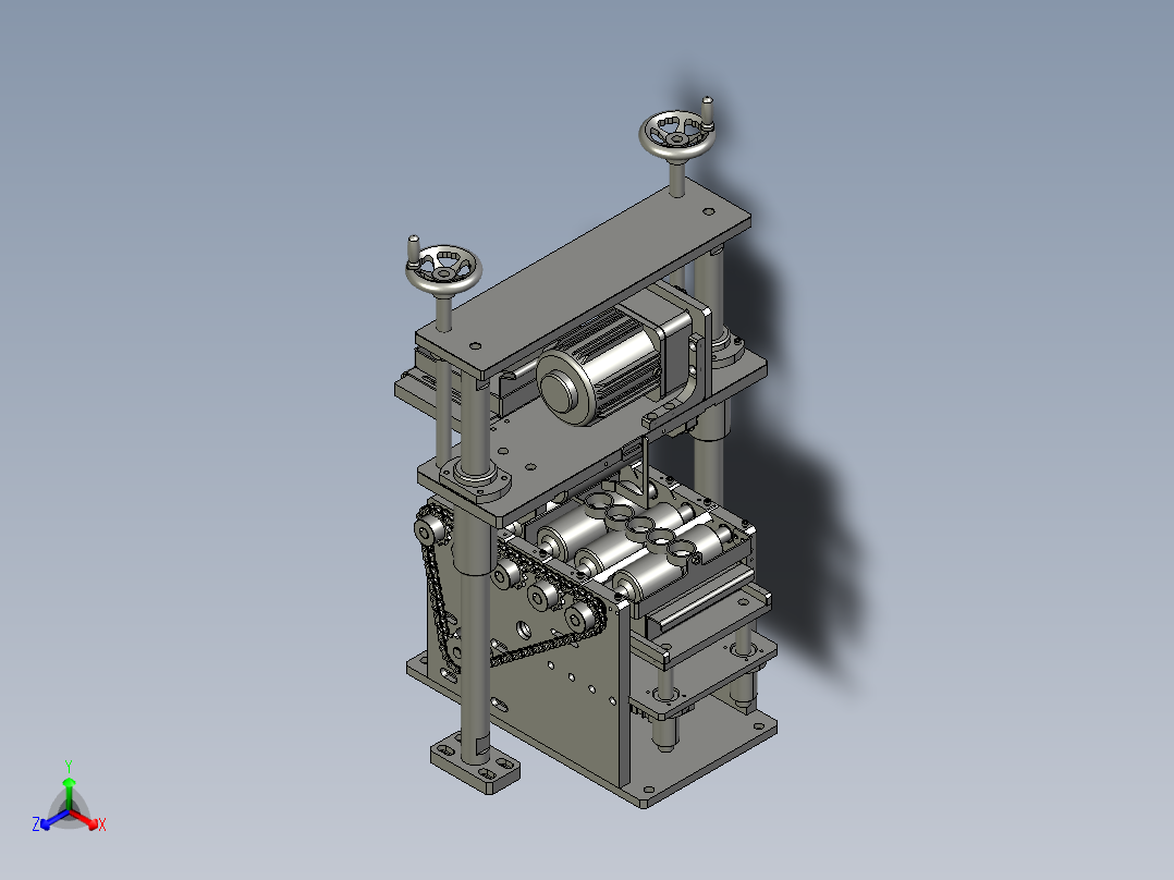 RS-滚胶机第二段组合图-链轮链条主视图