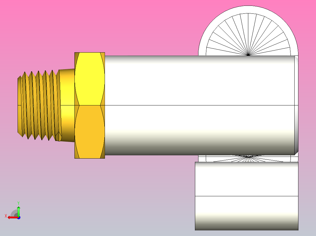 快速接头KQ2LU外螺偏三通接头[KQ2LU06-01S]后视图