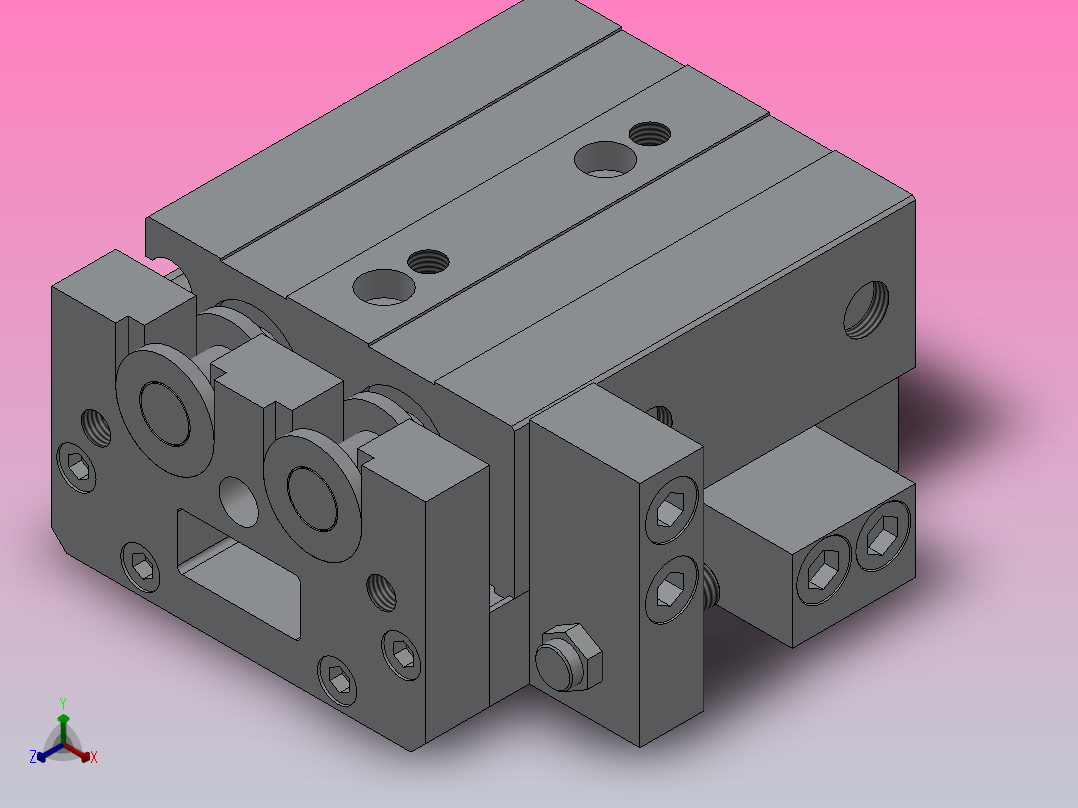 气动滑台HMXS20系列[HMXS20-20AS]主视图