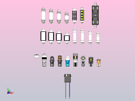 led灯泡元器件前视缩略图