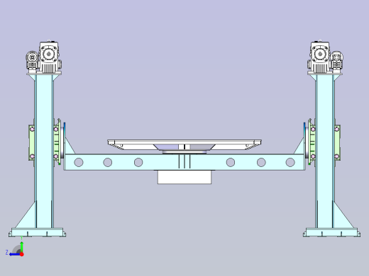 一款升降式双立柱变位机3D模型右视缩略图
