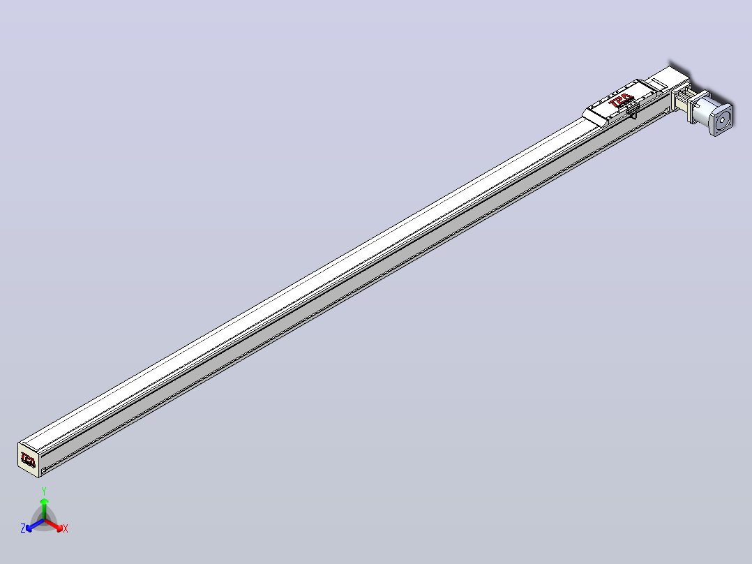 伺服电机集成皮带传动直线执行器TPA-OCB-100-192-L2550-DL-J90-N3主视图