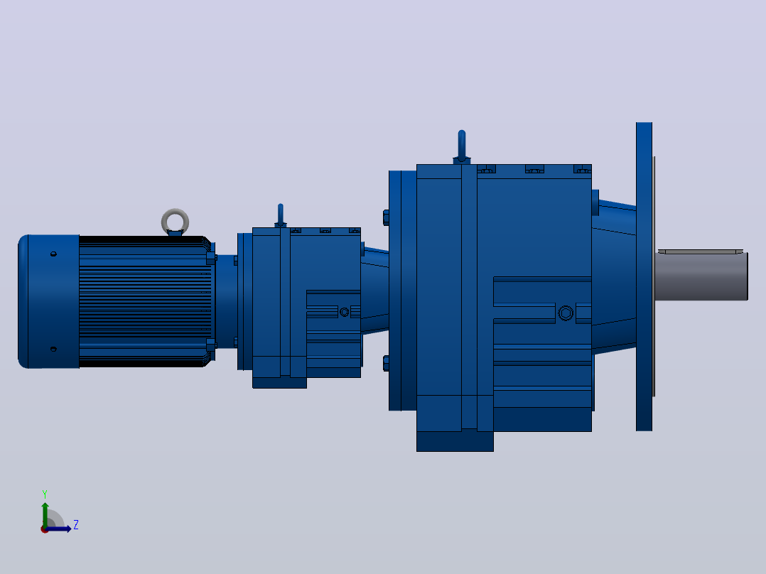 RF107R77法兰轴伸式组合型斜齿轮减速机RF107R77-Y2.2-4P-100-M1-0°-Φ450左视图