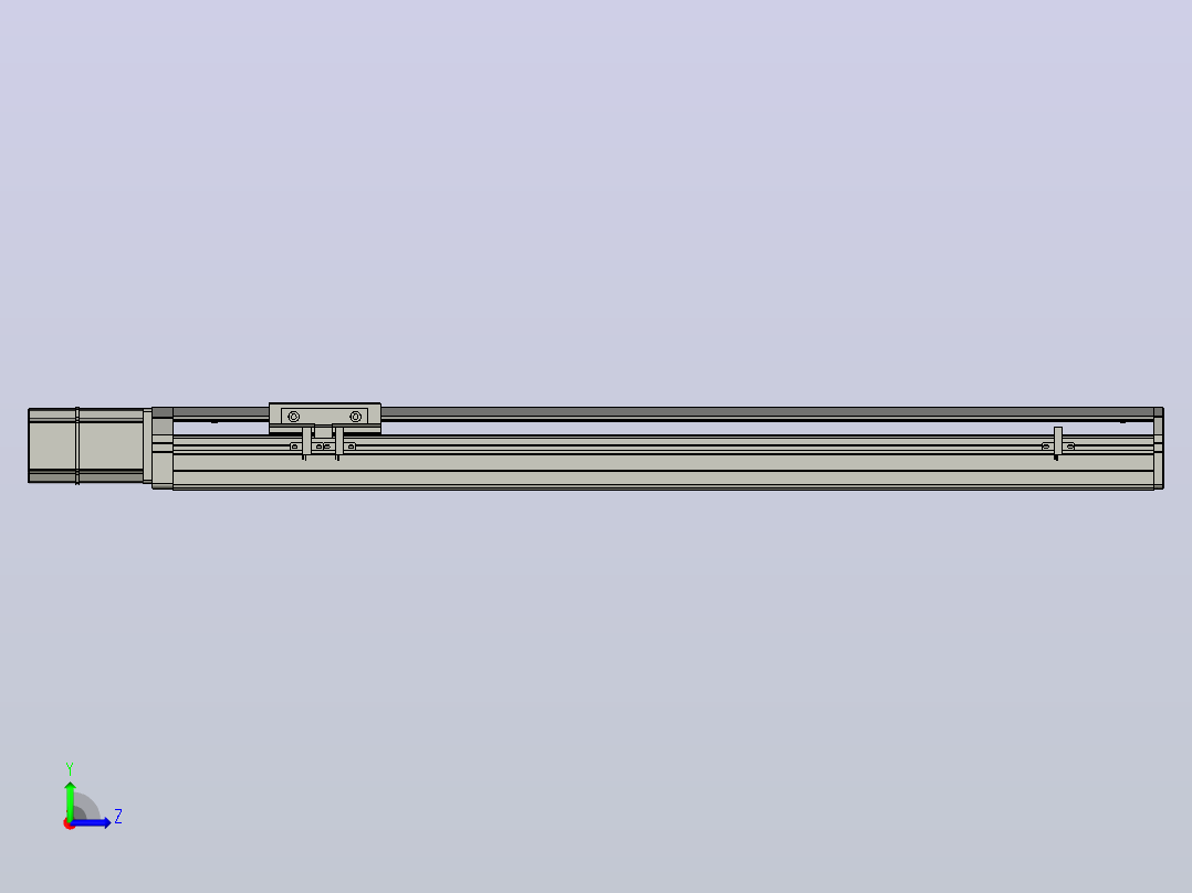 SYS12-BC-550-200W滚珠花健、支撑座、滚珠丝杠、交叉导轨、直线模组.STEP左视图