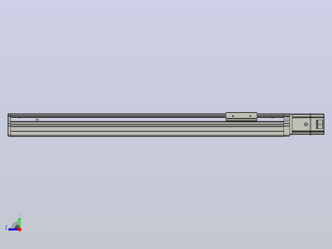 SYS12-BC-550-200W滚珠花健、支撑座、滚珠丝杠、交叉导轨、直线模组.STEP右视图
