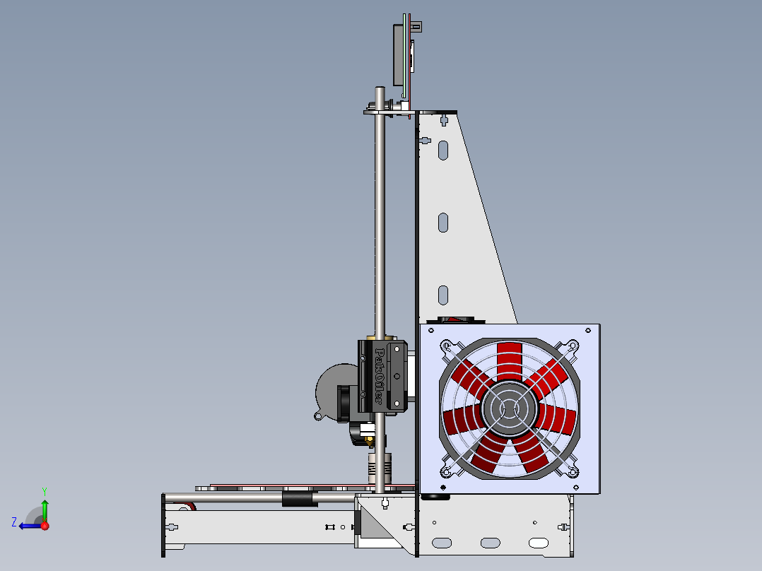 PakOiler 3d打印机结构模型sw19右视图