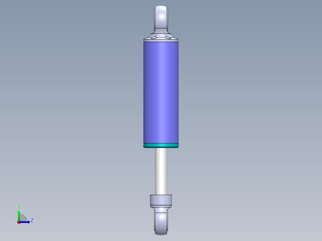 solidworks 液压缸阻尼器设计左视图