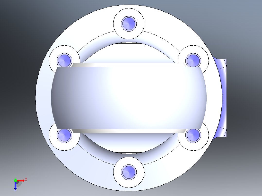 solidworks 液压缸阻尼器设计俯视图