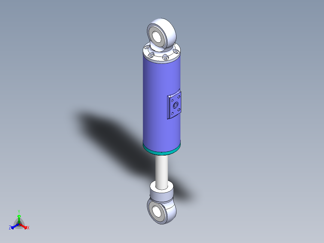 solidworks 液压缸阻尼器设计正等轴测图