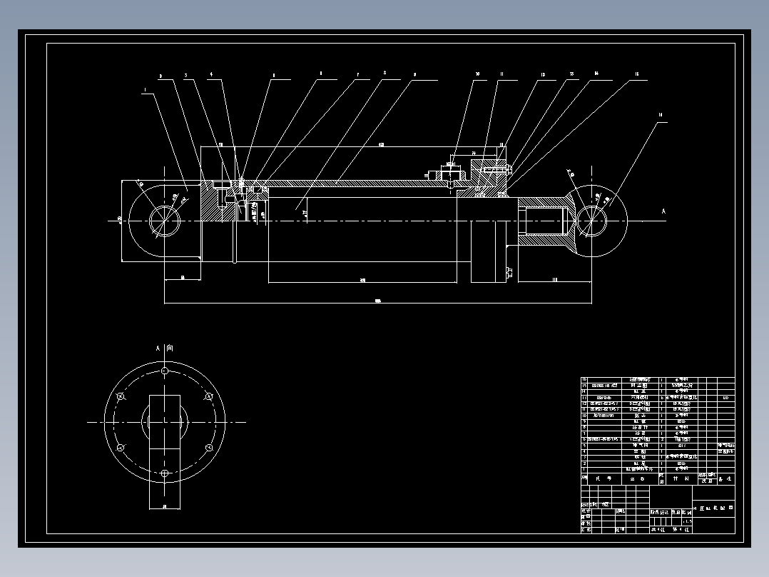 HSG单杆双作用活塞式液压缸装配图零件图