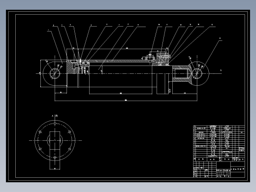 HSG单杆双作用活塞式液压缸装配图零件图