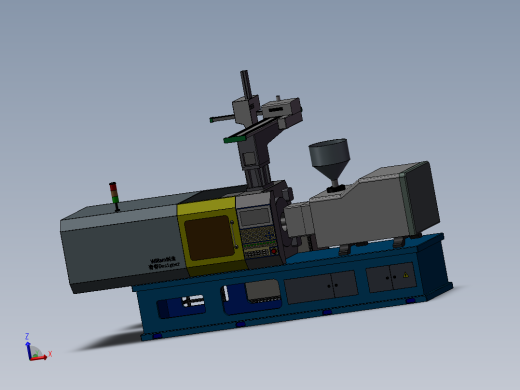 2款注塑机3d图纸 注塑机三维方案图 注塑机取料机械手3d三维模型