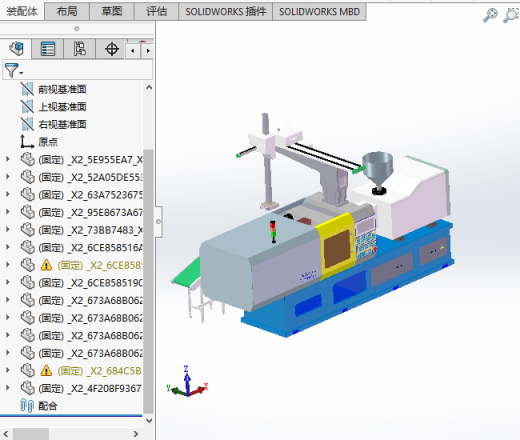 2款注塑机3d图纸 注塑机三维方案图 注塑机取料机械手3d三维模型缩略图