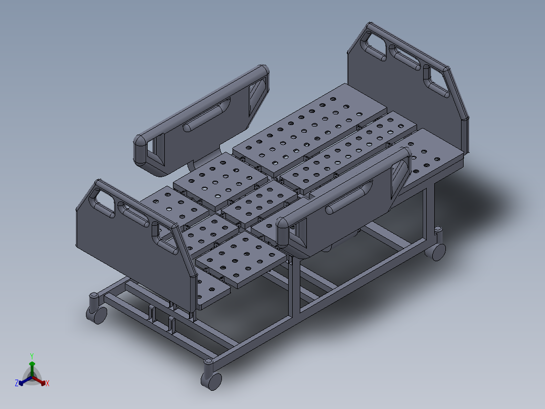 多功能医用护理床的结构设计及优化【病床医疗床】【三维SW+6张CAD图纸+说明书】