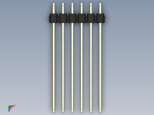 彩色公头100mil（2.54mm）系列-DS1021_black_2x06p_100mil_Type43_rev1.0俯视缩略图
