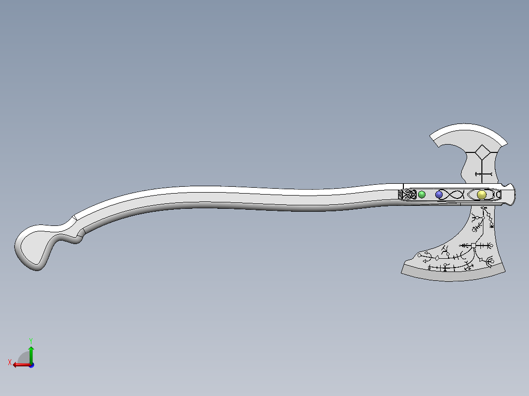 游戏战斧斧头模型