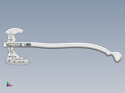 游戏战斧斧头模型前视缩略图