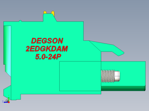 DEGSON 2EDG（M） 系列 5.0mm 螺丝锁紧可插拔接线端子组-2EDGKDAM-5.0-24P-14-00AH右视缩略图