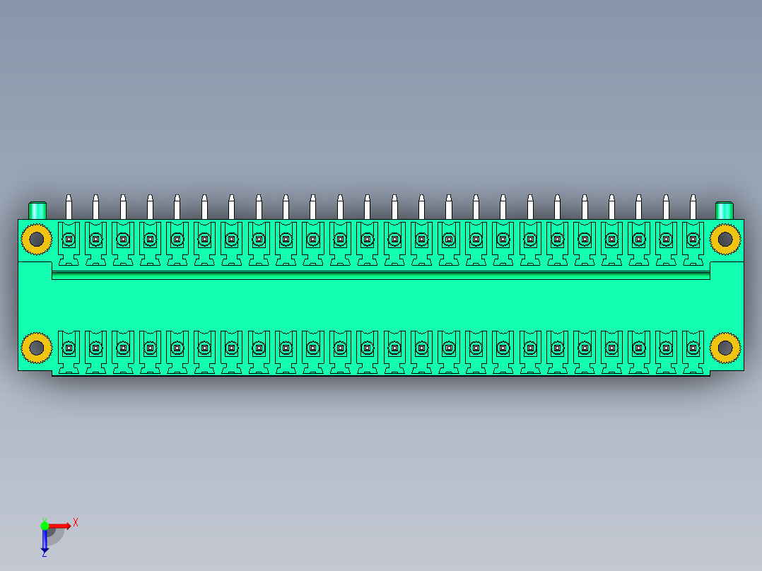DEGSON 15EDG（公头） 3.81mm 螺钉锁紧，插拔式接线端子 FullPack-15EDGRTM-3.81-48P-14-00AH俯视图