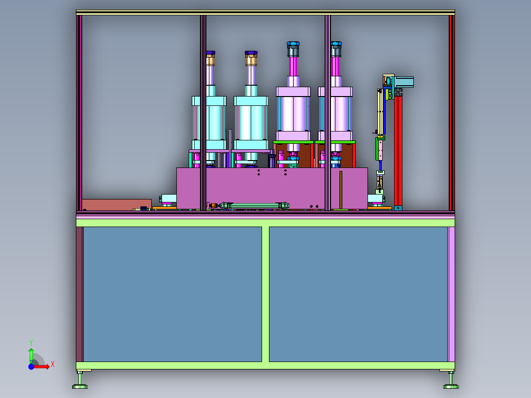 新能源电机轴承轴套压装线前视图