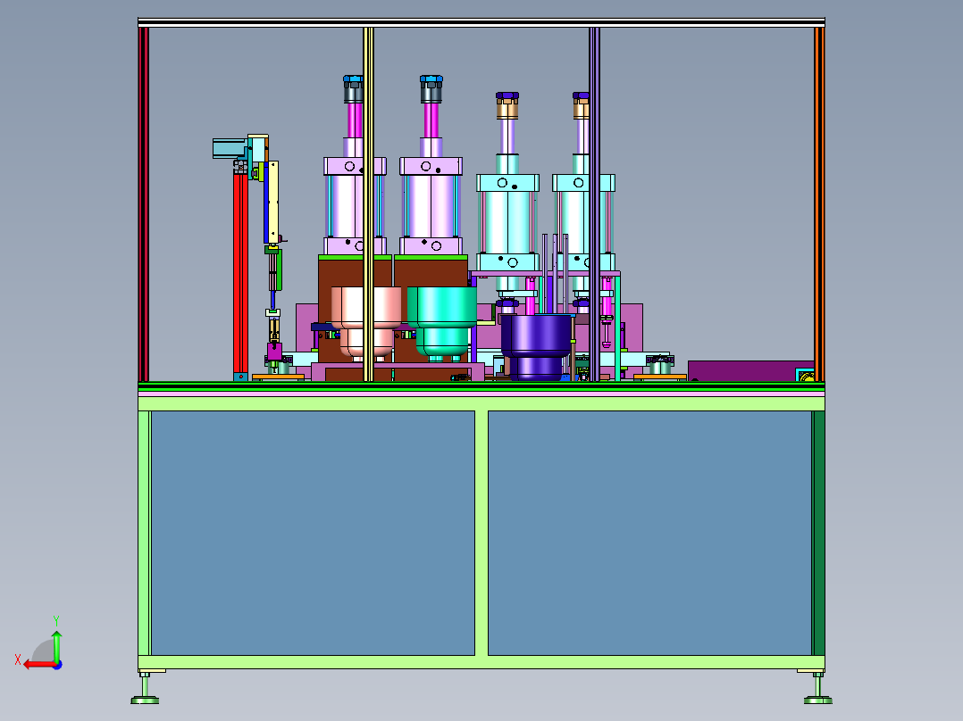 新能源电机轴承轴套压装线后视图