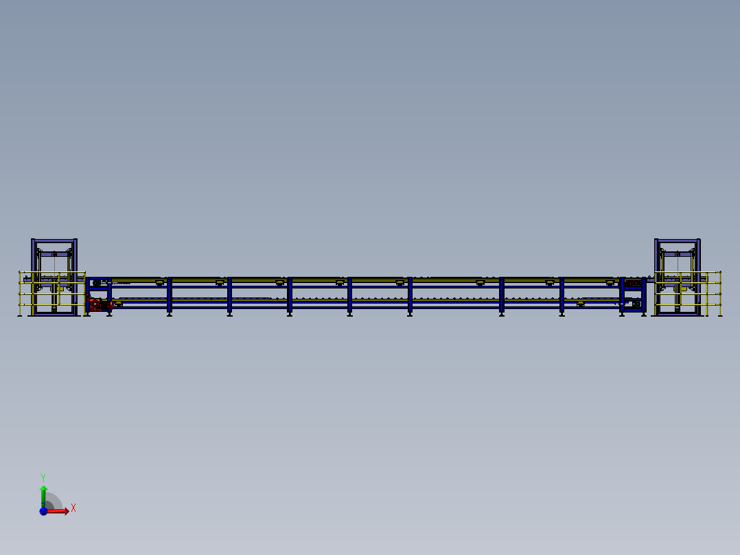 积放链装配线前视图