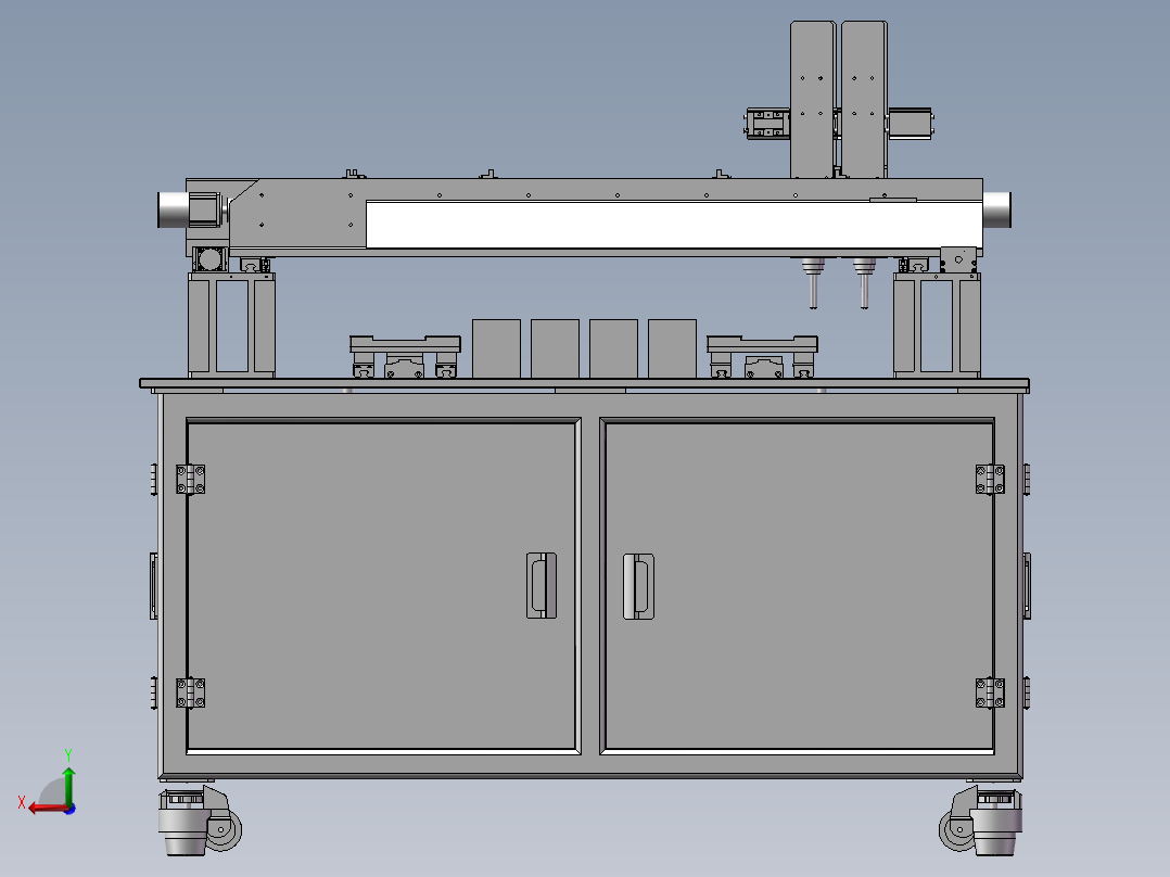 一台锁螺丝机后视图