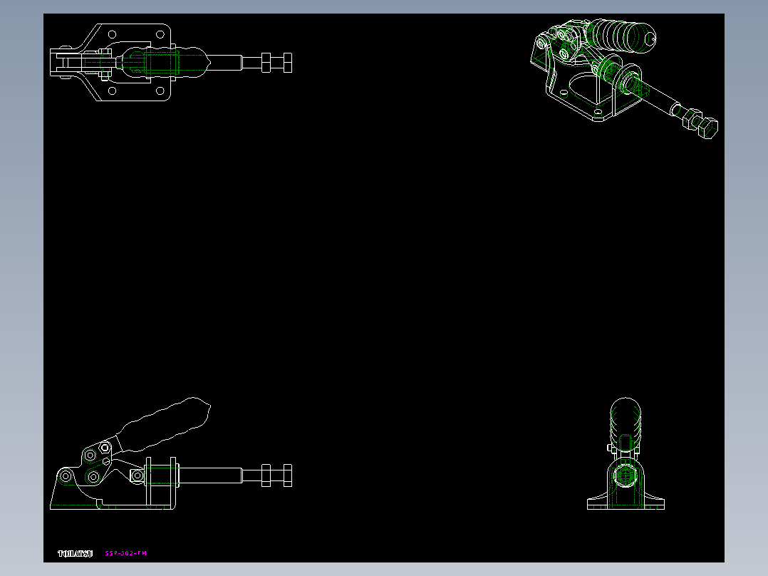 推拉式夾鉗SSP(G)-2D多系列多零件图纸模型