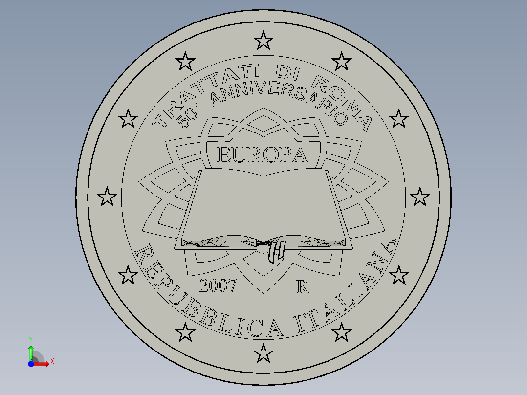 欧洲硬币前视图