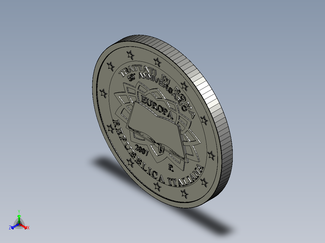 欧洲硬币正等轴测图