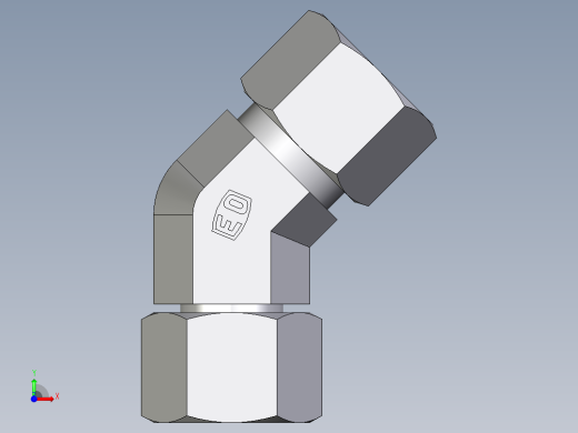 卡套式工业通用硬管接头EO_Swivel_nut_45_deg_elbow_EV12L71前视缩略图
