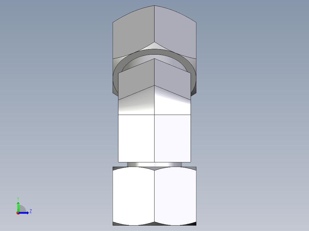 卡套式工业通用硬管接头EO_Swivel_nut_45_deg_elbow_EV12L71左视图