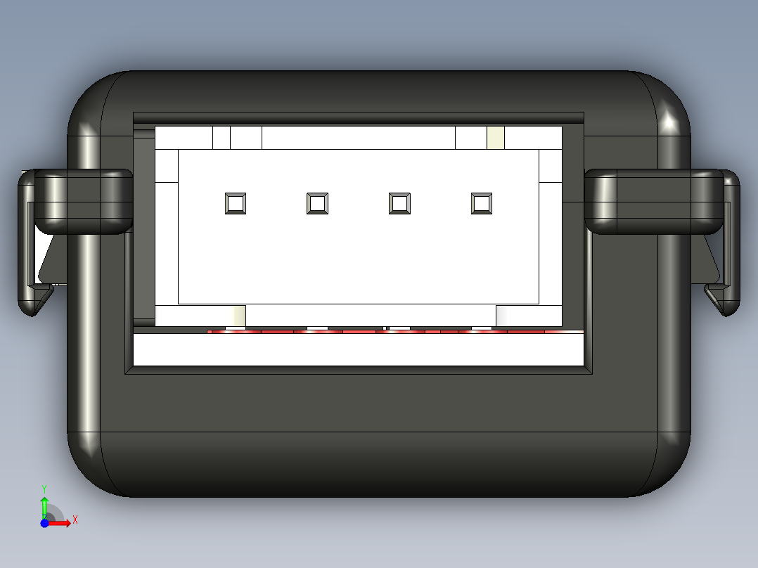 机械端止外壳前视图