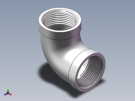 弯头-90°等径 DN20正等轴测缩略图