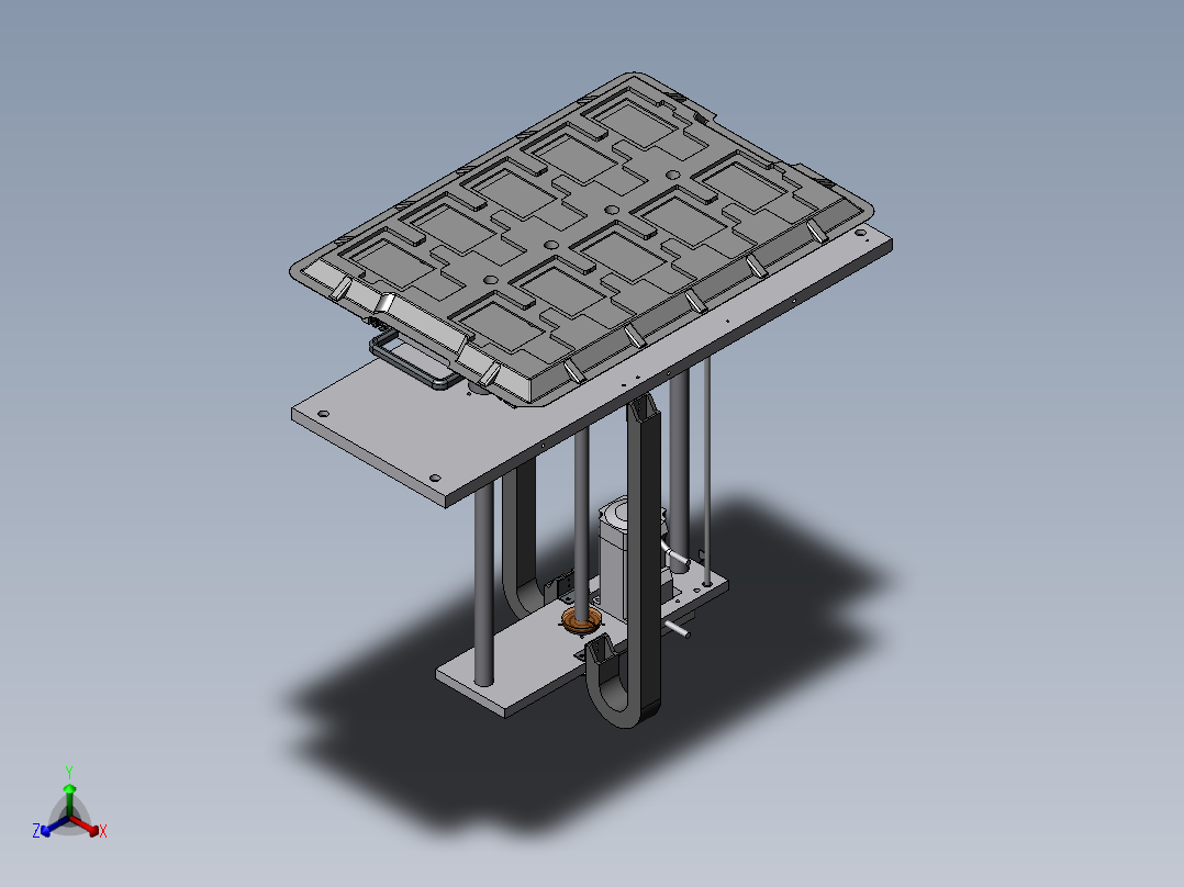 Tray盘上下料设备正等轴测图