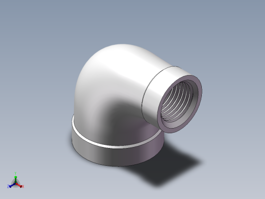 弯头-异径内丝 DN15-DN8正等轴测缩略图