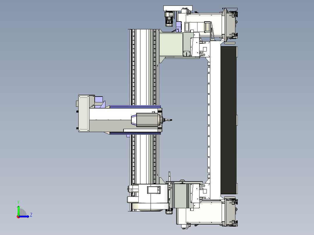 SHY-S2090动柱四轴摆头龙门加工中心左视图