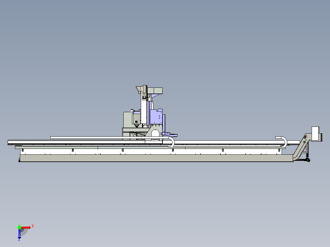 SHY-S2090动柱四轴摆头龙门加工中心俯视图