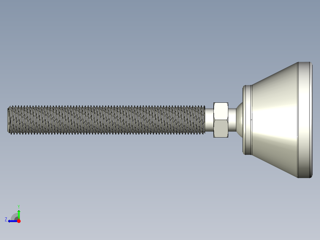 工程塑膠水平調整腳座269-3D多系列多零件图纸模型右视图