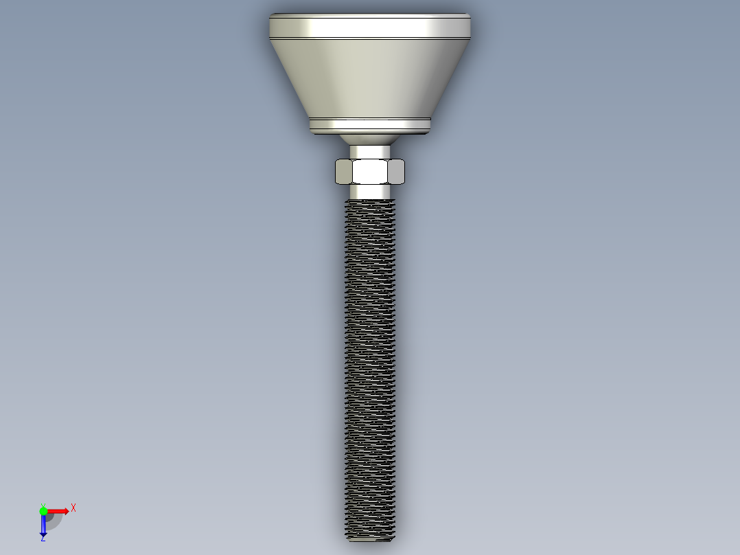 工程塑膠水平調整腳座269-3D多系列多零件图纸模型俯视图